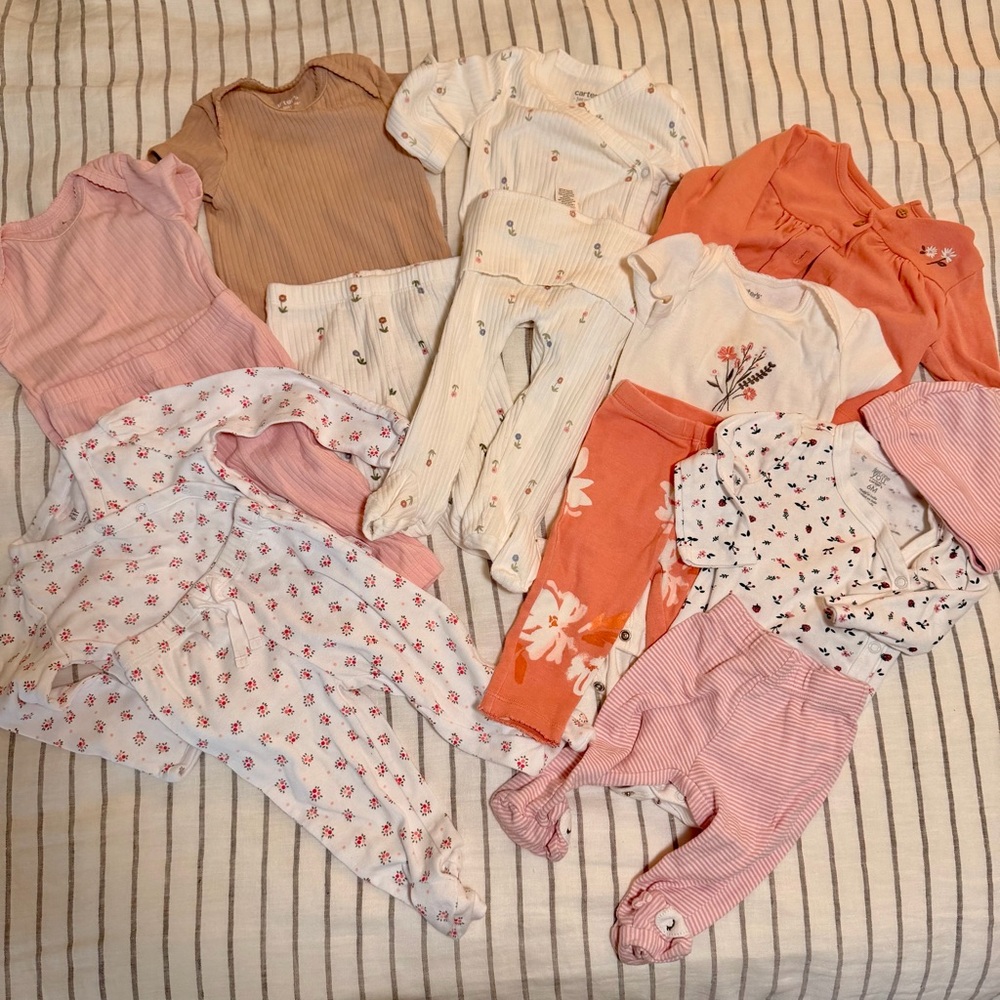 Adorable Baby Clothing Sets in Pink and White Bundles
